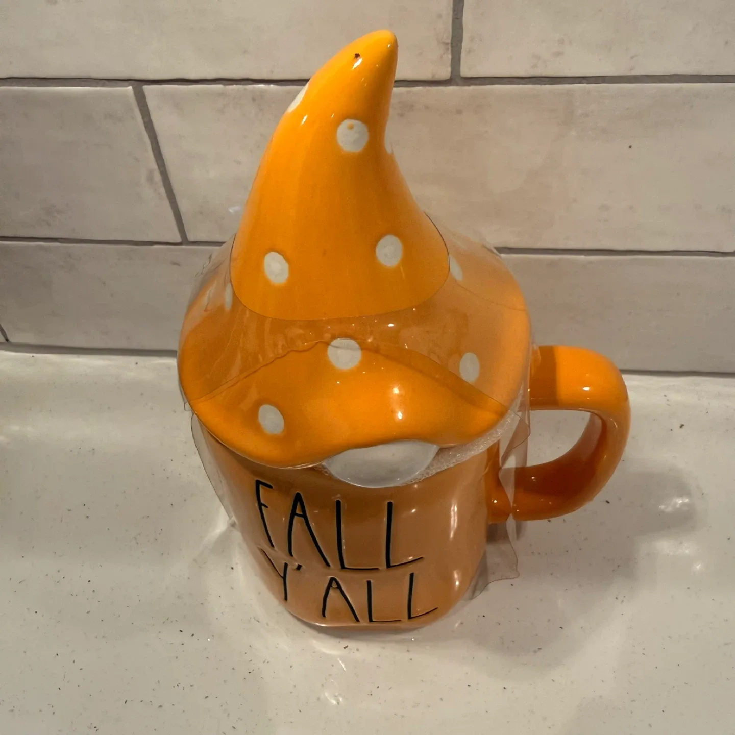NEW! Rae Dunn FALL Y’ALL Mug With Gnome Hat Topper image indicator(4)