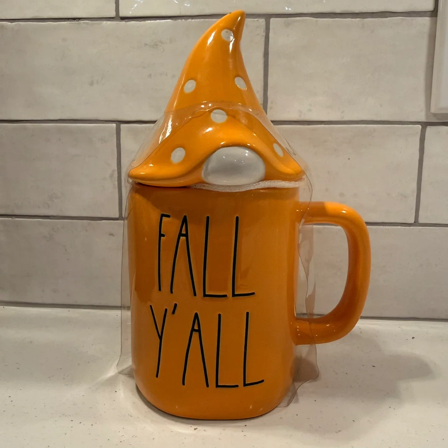 NEW! Rae Dunn FALL Y’ALL Mug With Gnome Hat Topper image indicator(6)
