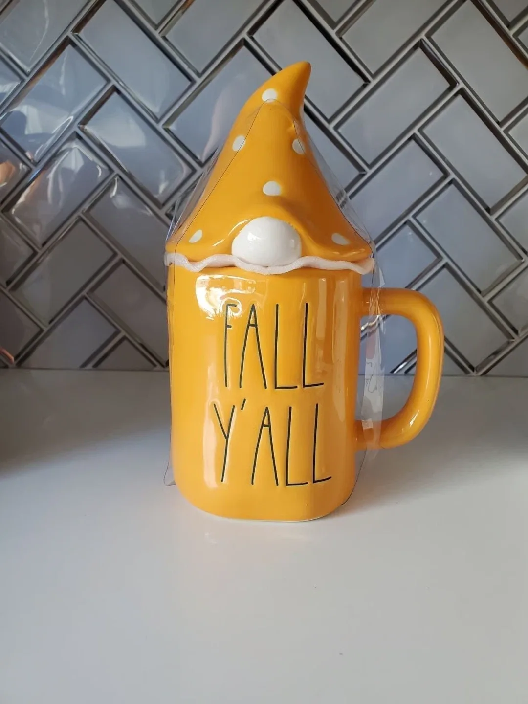 NEW! Rae Dunn FALL Y’ALL Mug With Gnome Hat Topper image indicator(7)