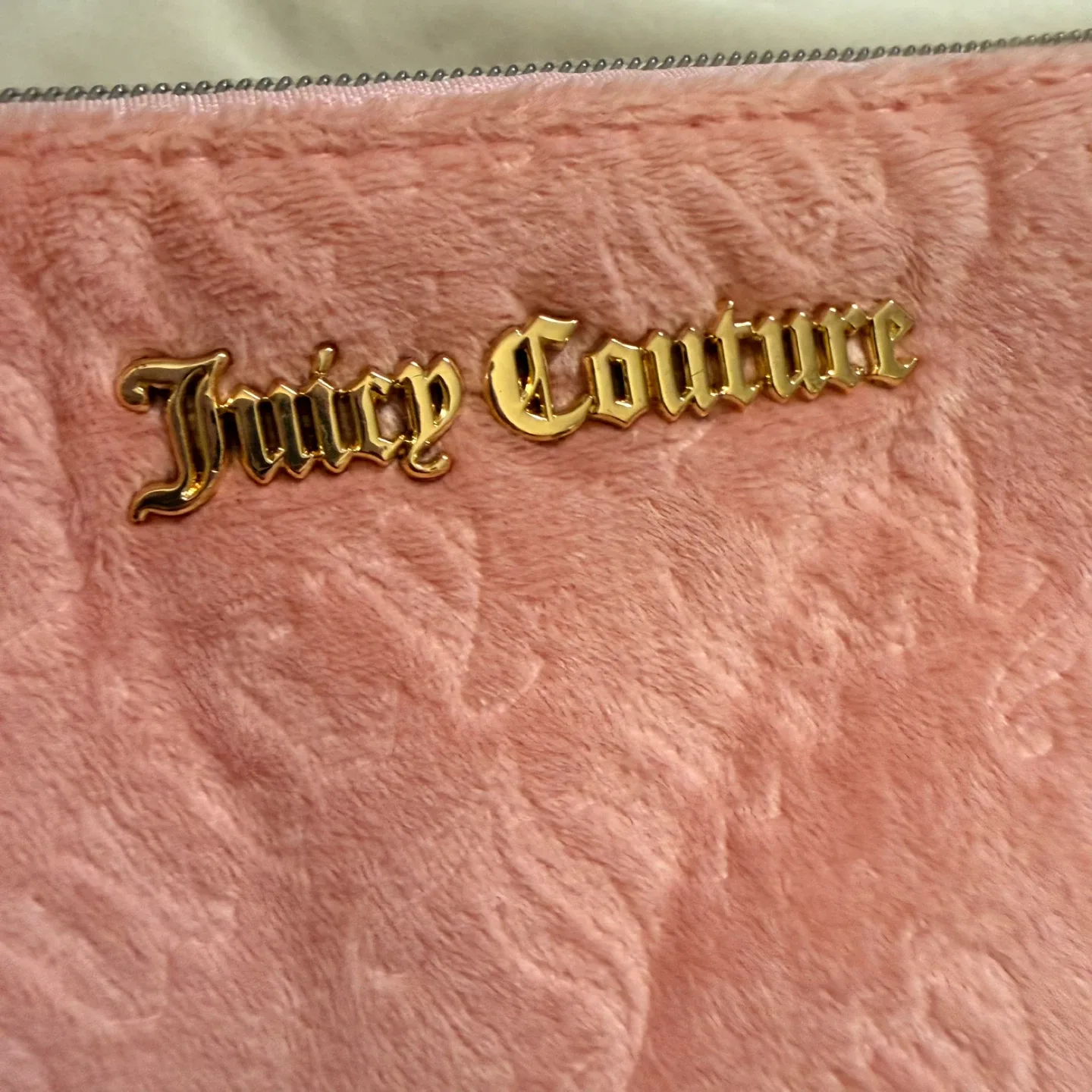 Juicy Couture Pink Velour Large Pouch Cosmetic Bag image indicator(8)