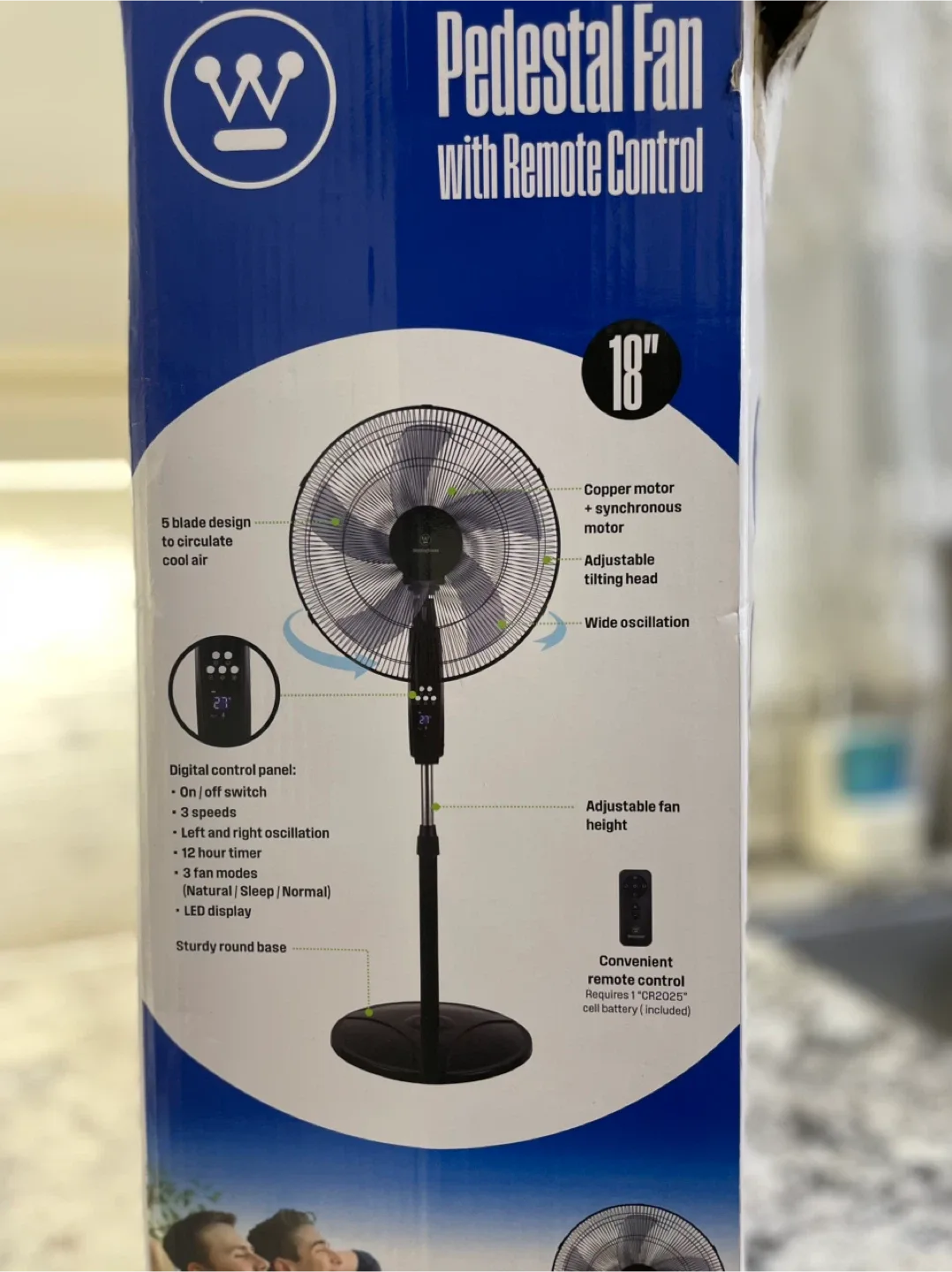Westinghouse 18" Pedestal Fan with Remote - NEW thumbnail