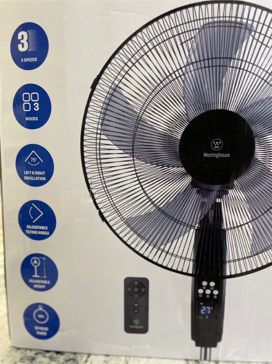 Westinghouse 18" Pedestal Fan with Remote - NEW - photo 3