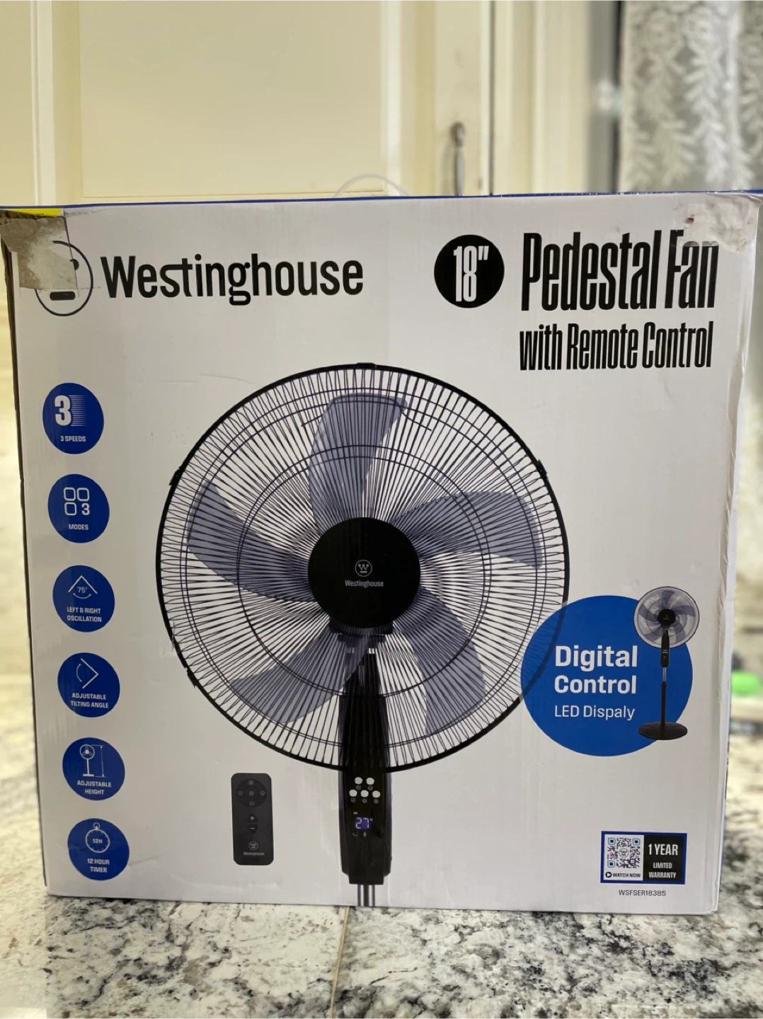 Westinghouse 18" Pedestal Fan with Remote - NEW - photo 2