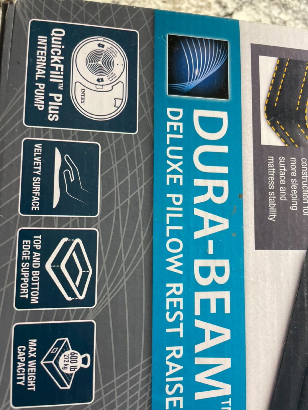 Intex Dura-Beam Plus Deluxe Pillow Rest Raised Airbed Queen - photo 3