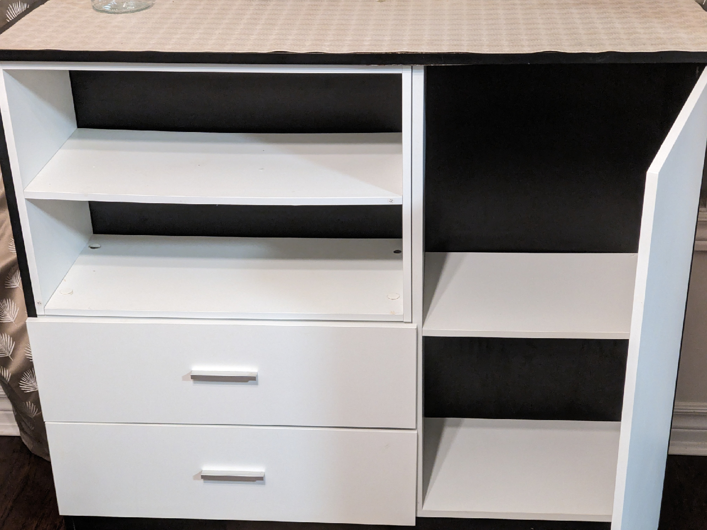 White Cabinet with Shelves and Drawers