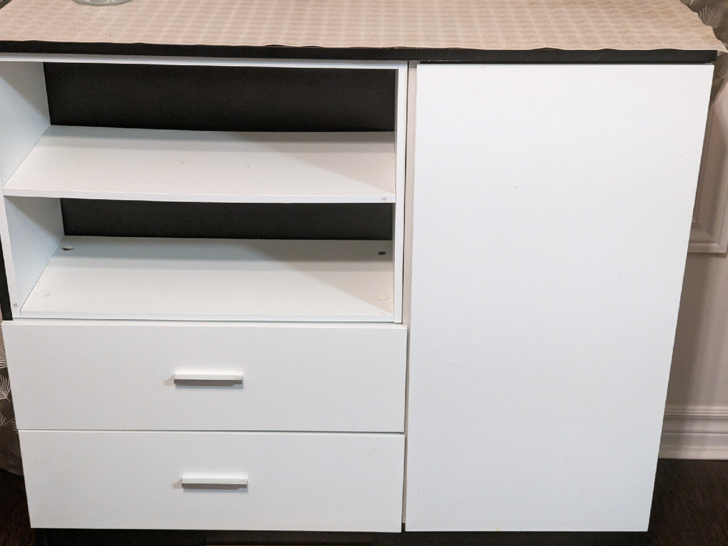 White Cabinet with Shelves and Drawers - photo 2
