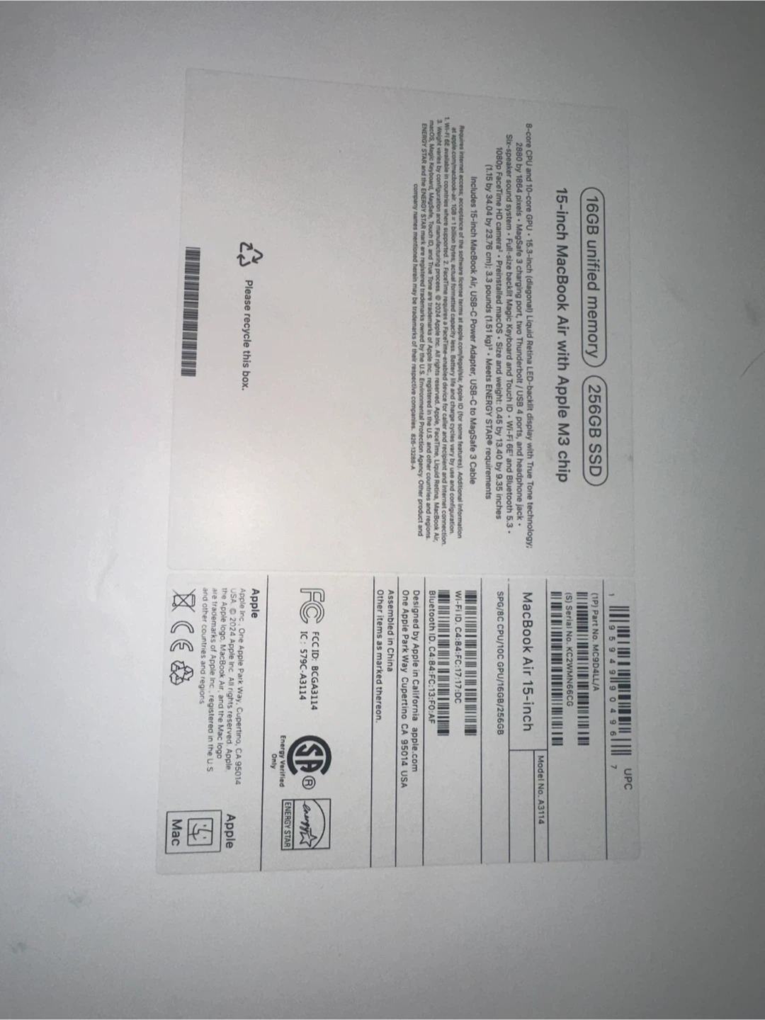 New 15-inch MacBook Air M3 Chip 16GB/256GB - photo 2