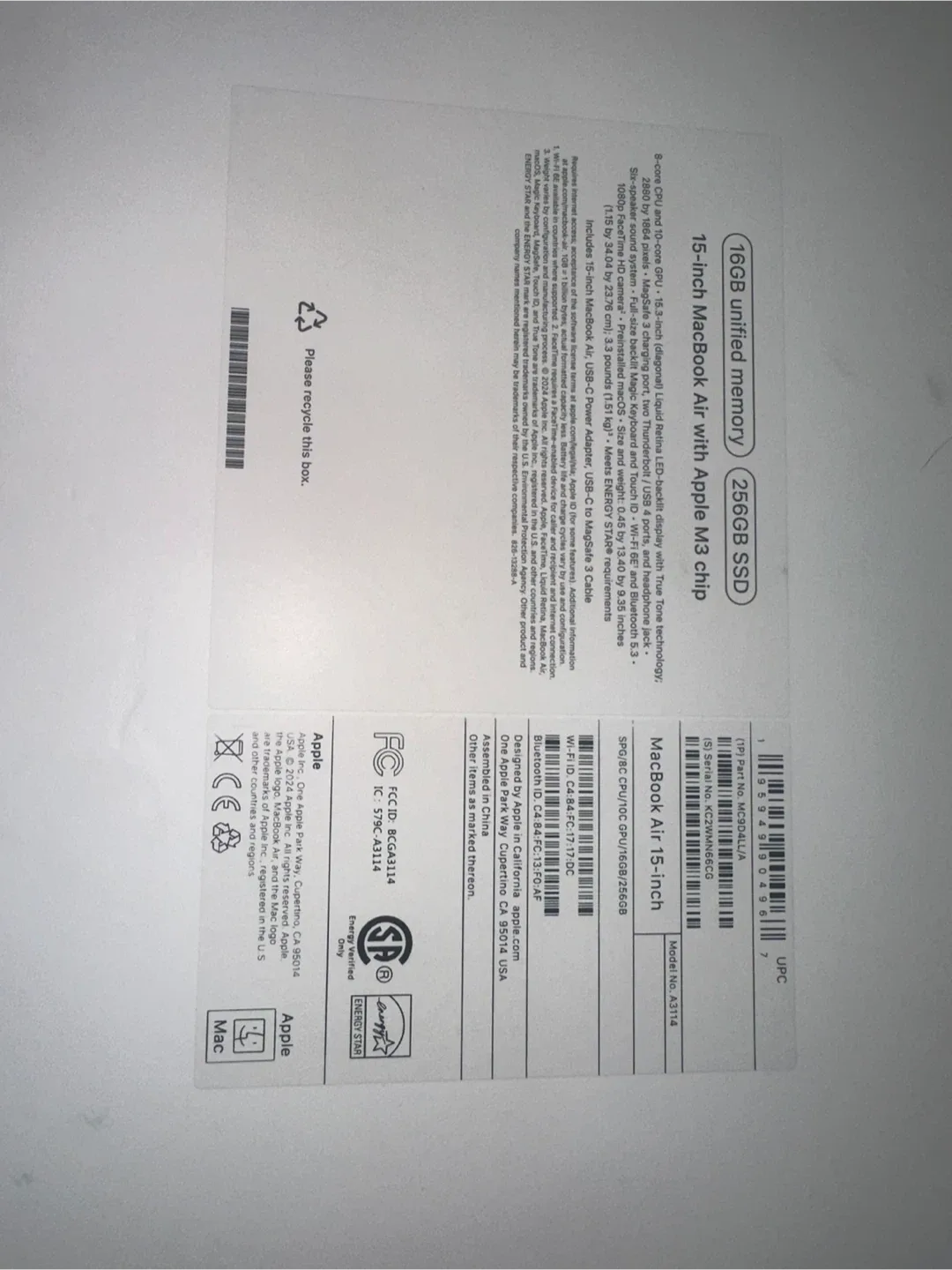 New 15-inch MacBook Air M3 Chip 16GB/256GB image indicator(2)