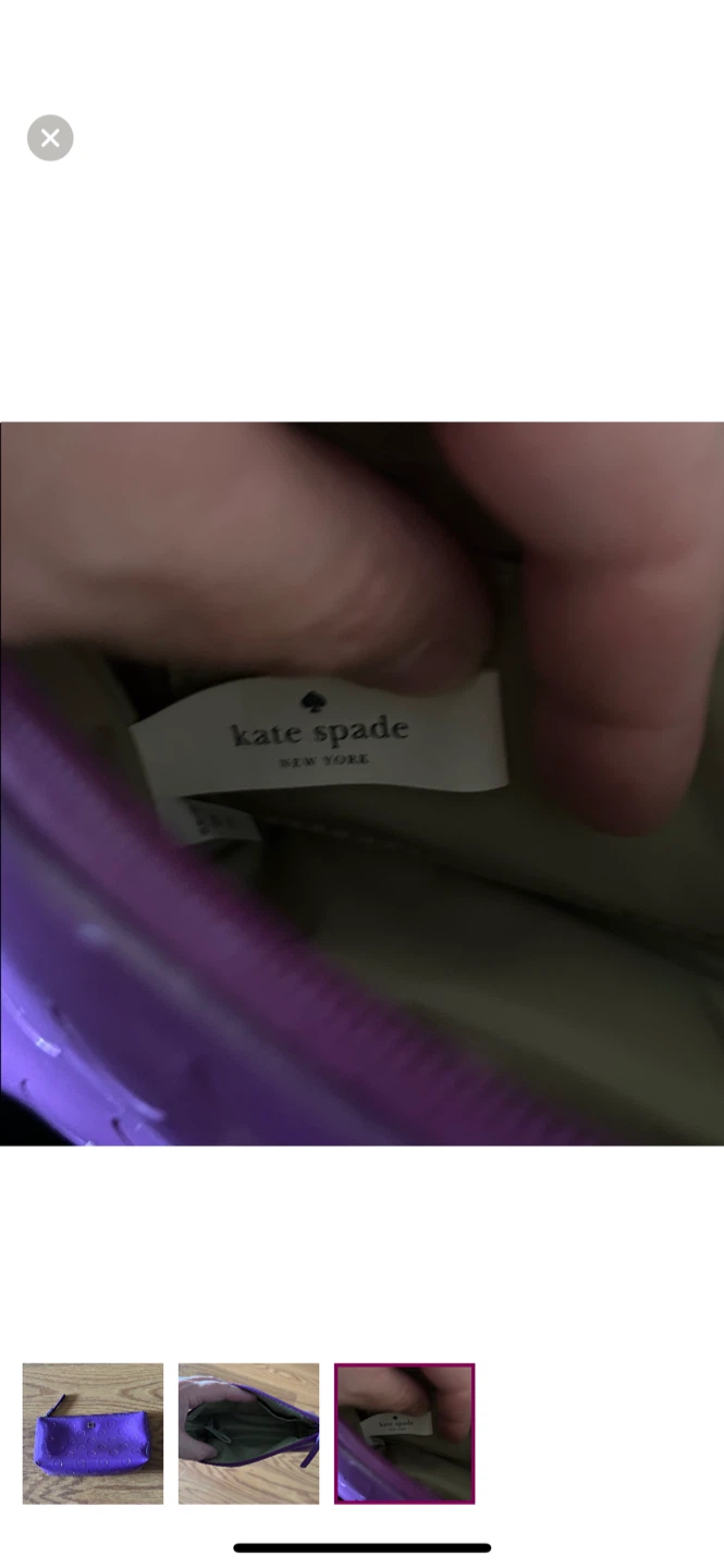 Kate Spade Purple Polka Dot Cosmetic Bag - photo 3