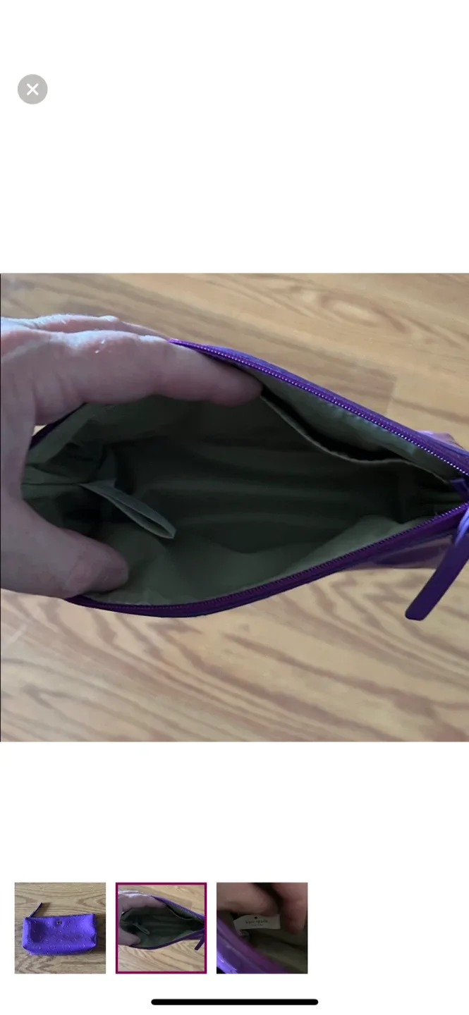 Kate Spade Purple Polka Dot Cosmetic Bag image indicator(2)