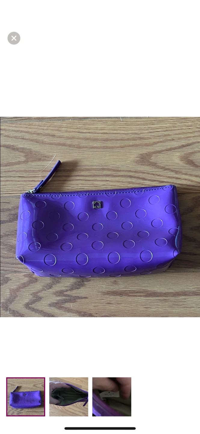 Kate Spade Purple Polka Dot Cosmetic Bag