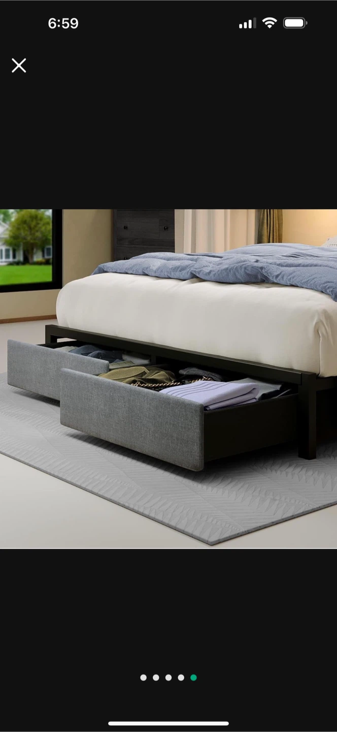 Queen Size Bed Frame with Headboard & Storage Drawers - photo 5
