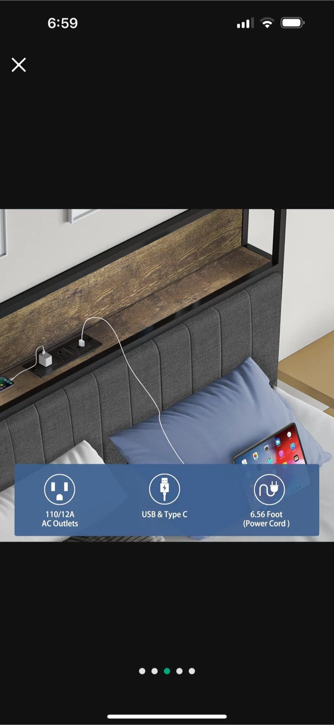 Queen Size Bed Frame with Headboard & Storage Drawers - photo 3