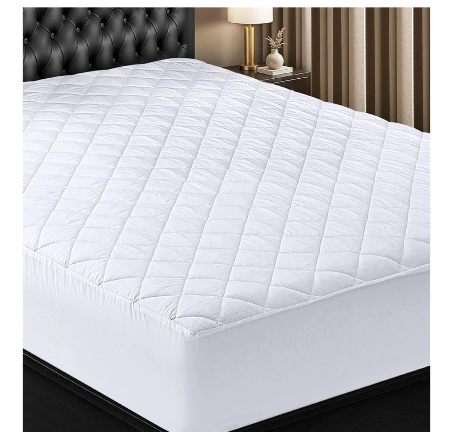 Quilted fitted Mattress Pad - Full, Queen, White image indicator(2)