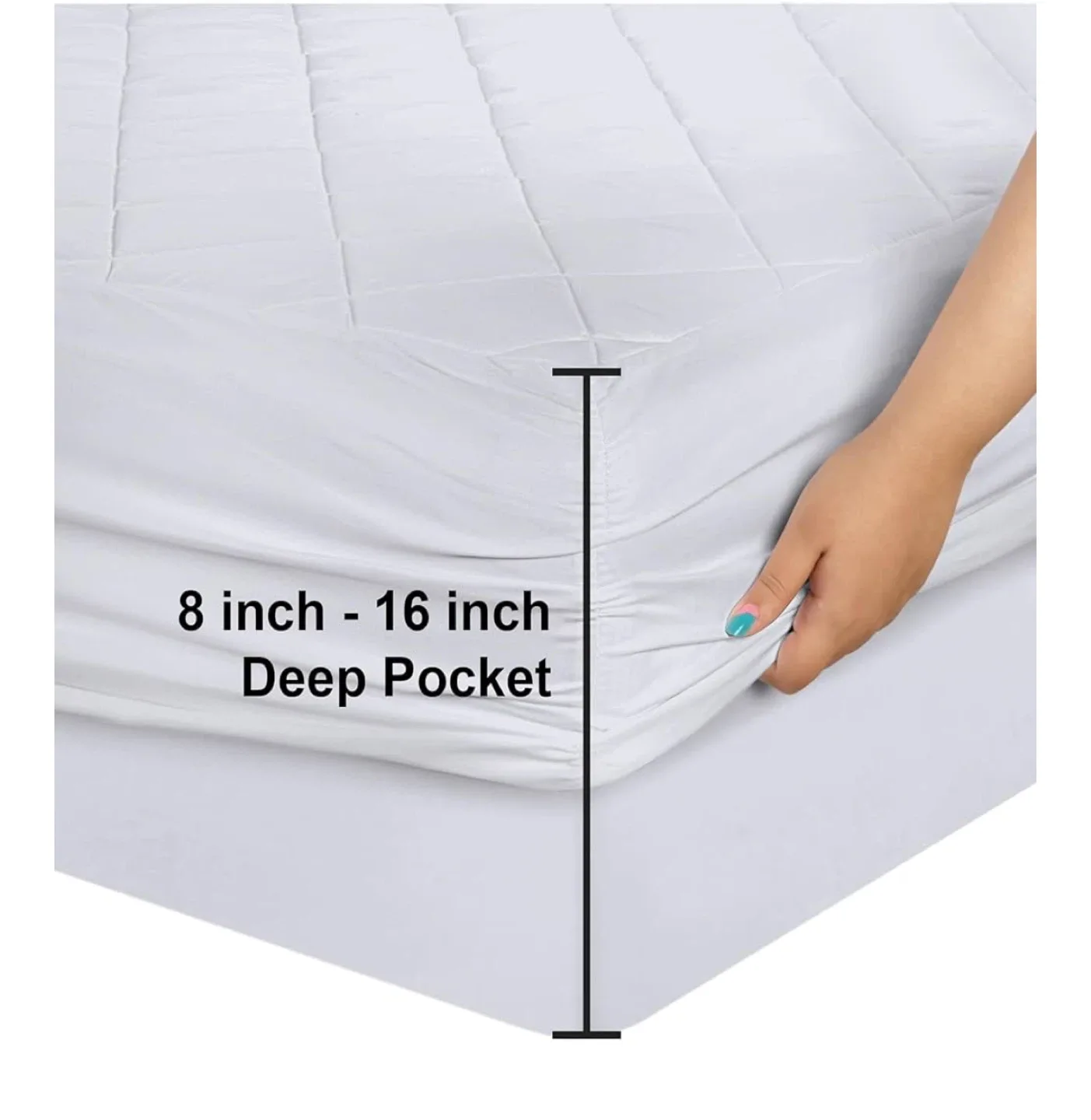 Quilted fitted Mattress Pad - Full, Queen, White image indicator(3)