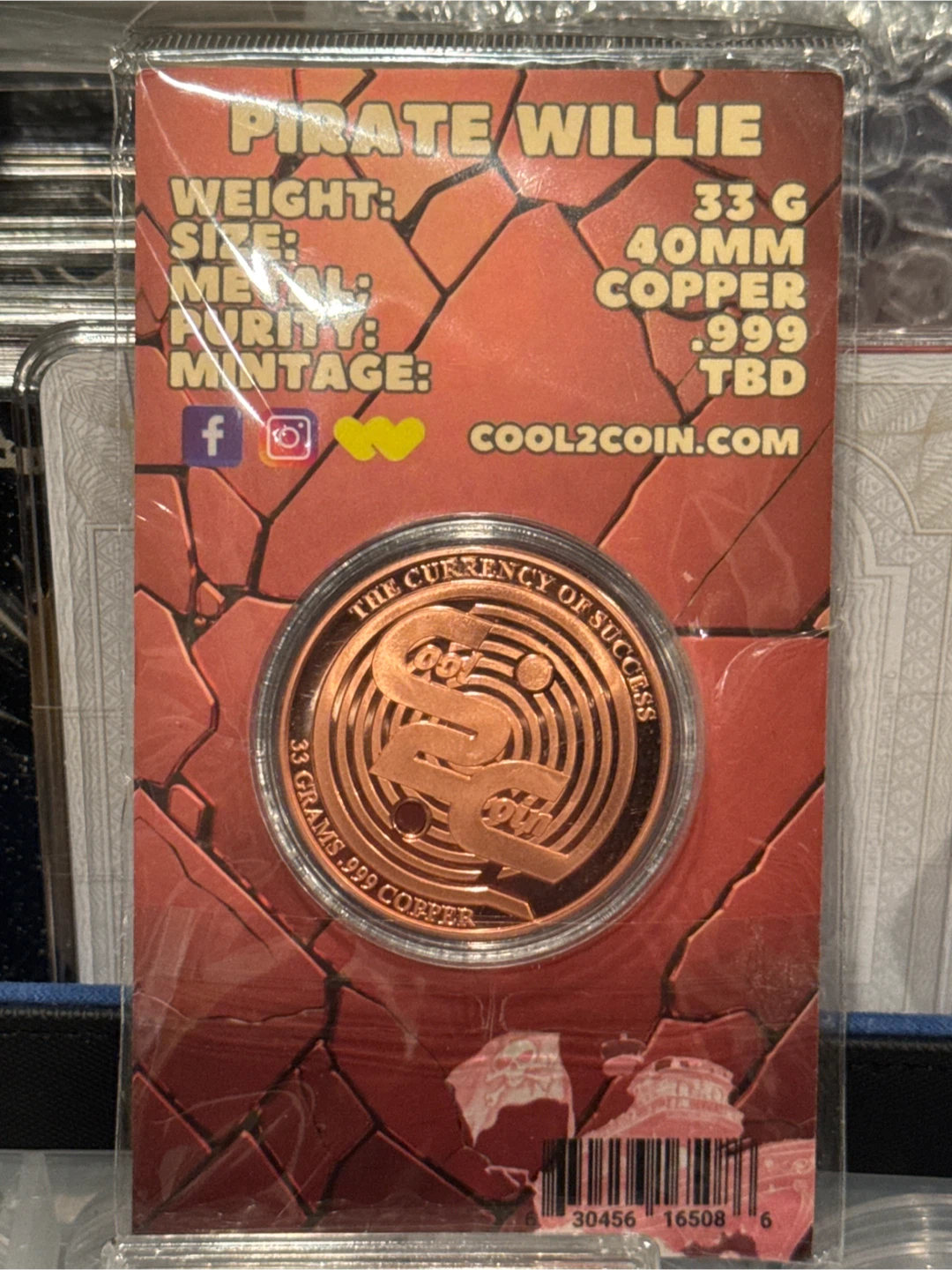 Pirate Willie 33g Copper Coin - photo 2