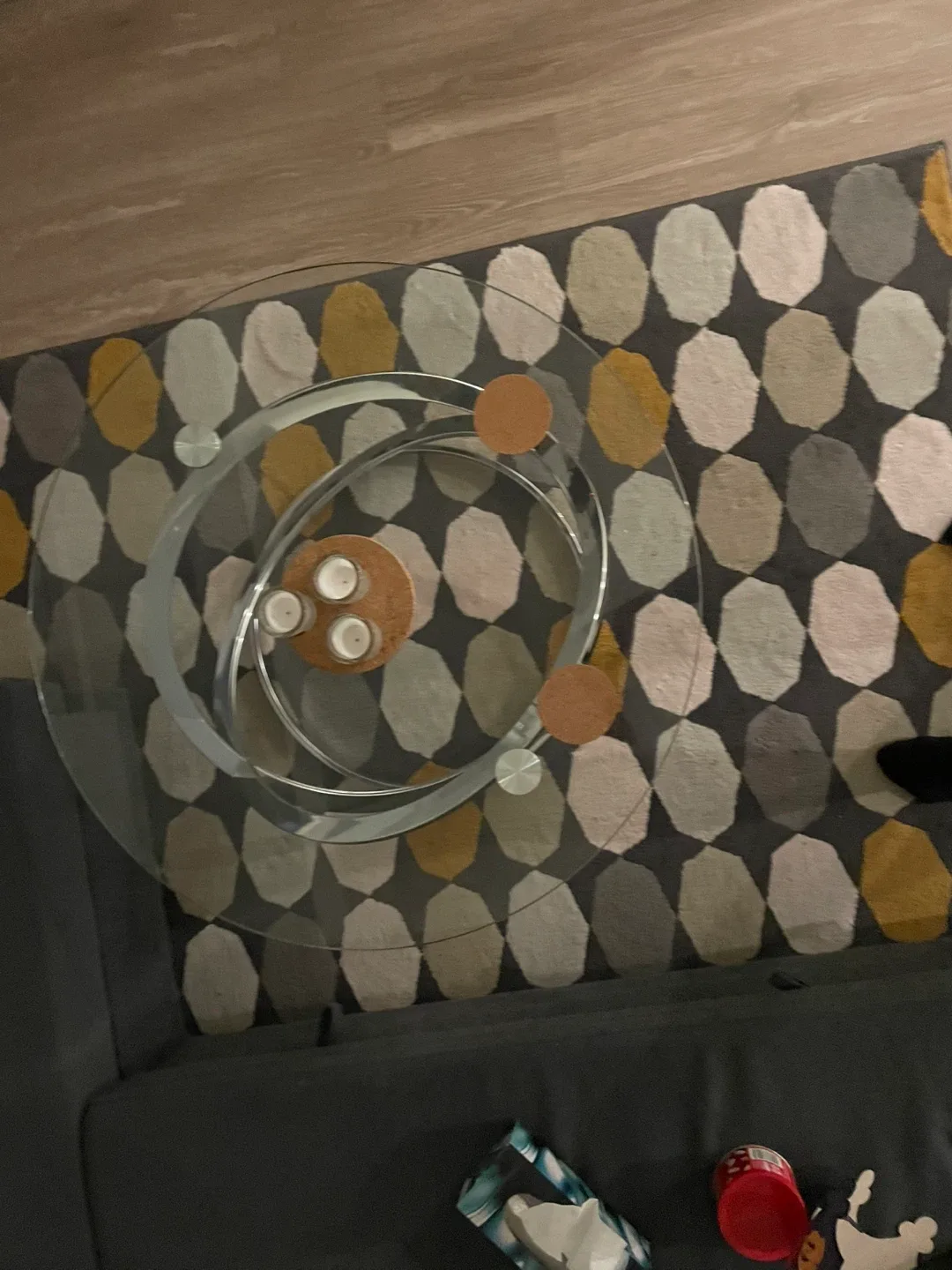 Glass Coffee Table - 34 inch diameter thumbnail