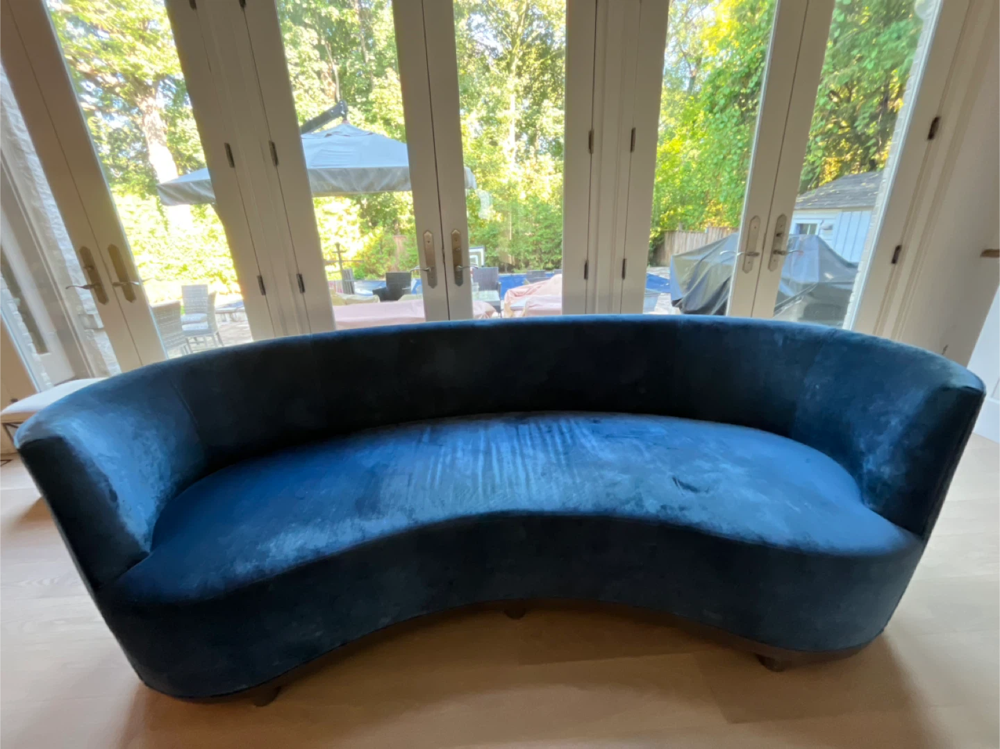 Blue Curved Sofa