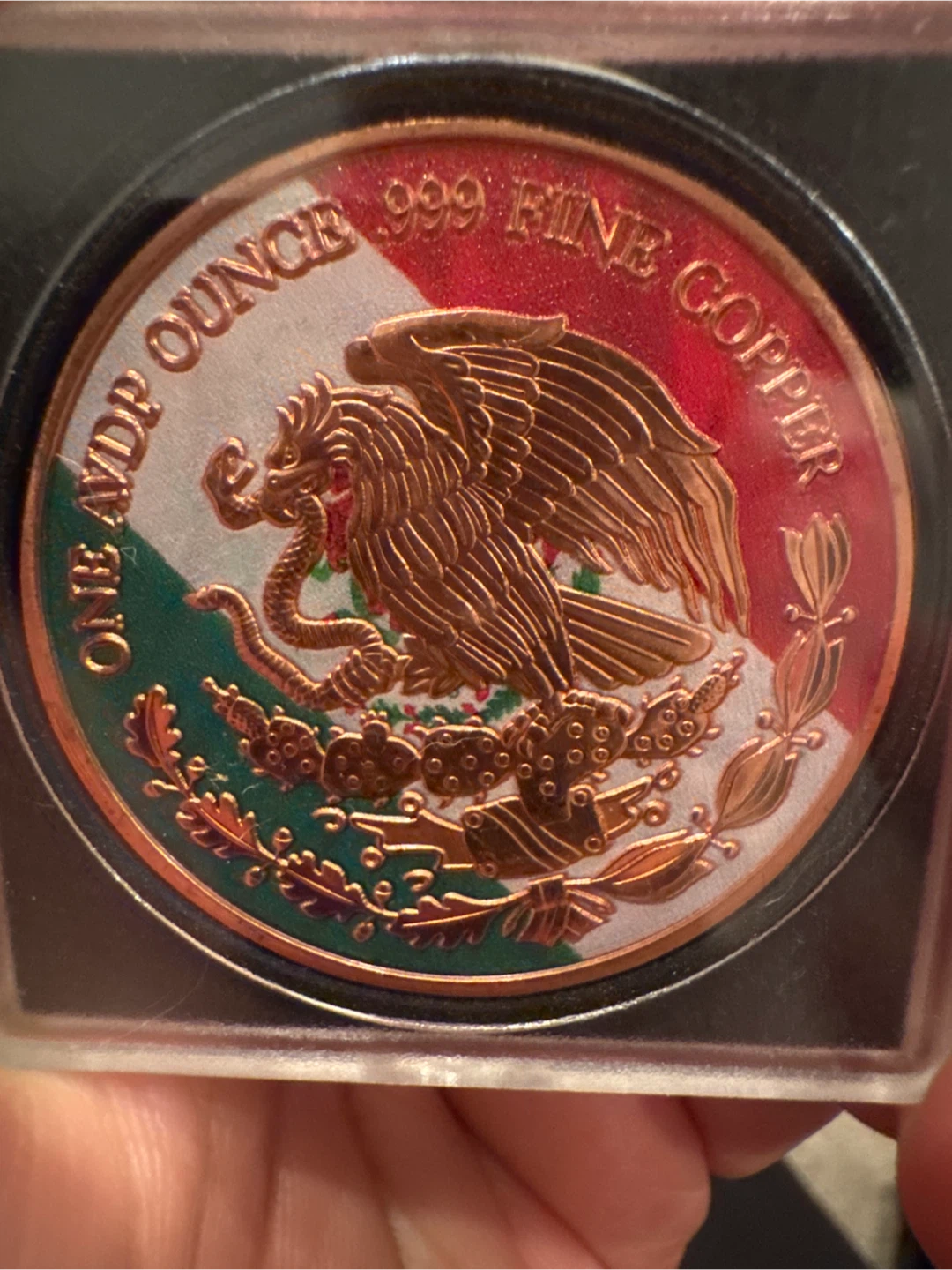 Mexico 1 AVP Ounce Fine Copper Coin - photo 2