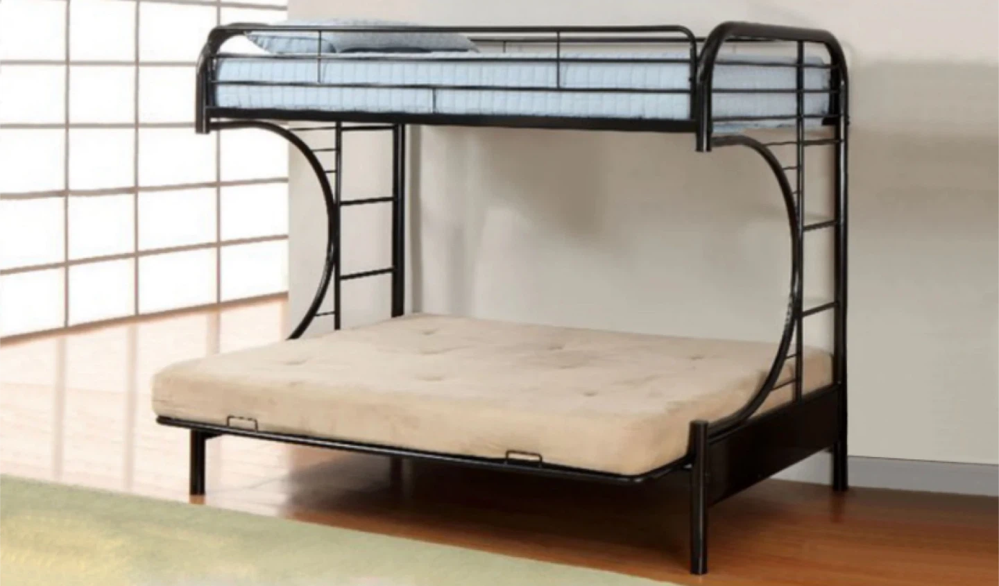 Black Metal Bunk Bed - photo 2
