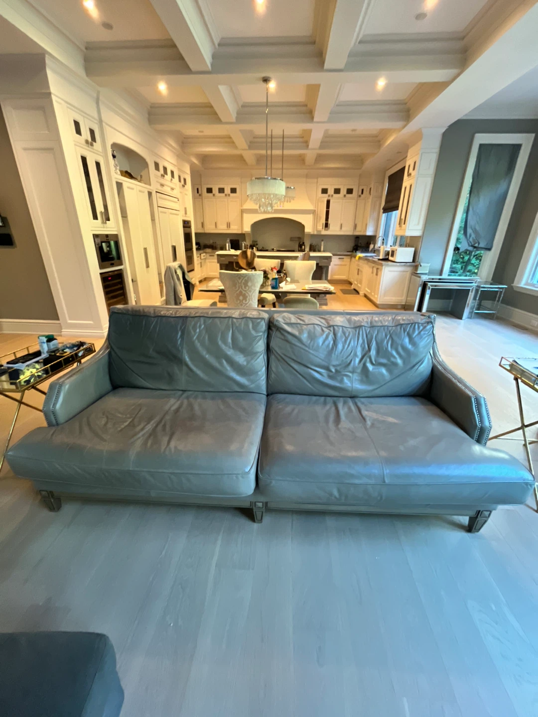 Leather Sofa - Grey - photo 2
