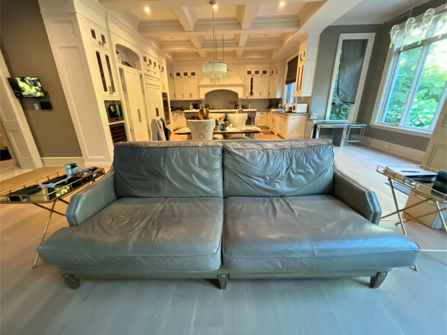 Leather Sofa - Grey