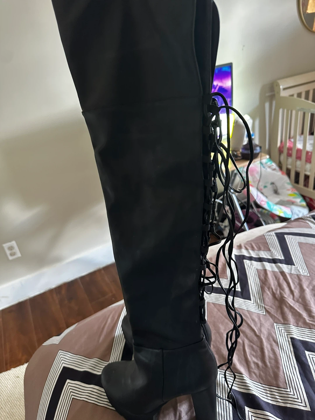 Black Thigh High Boots