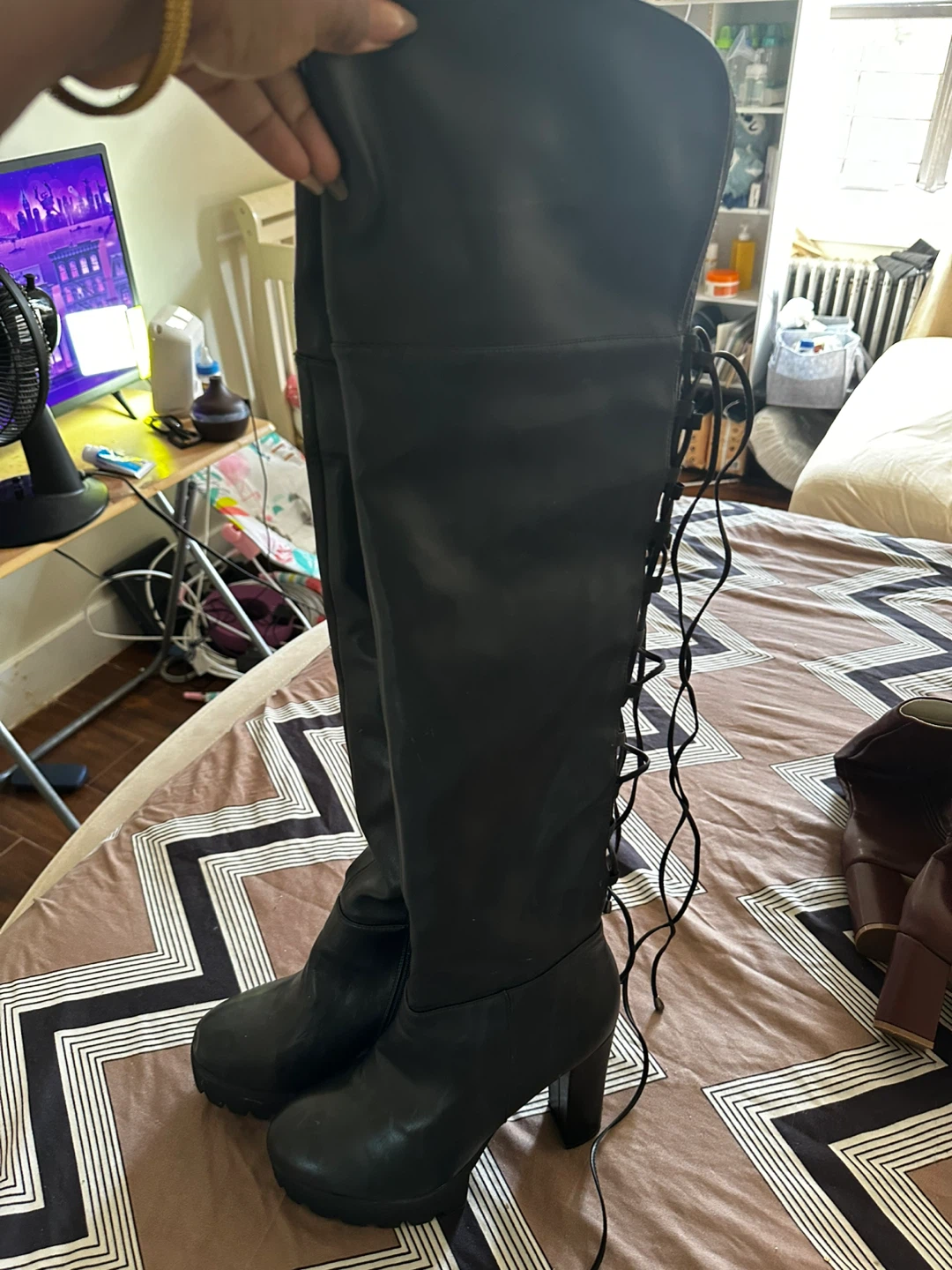 Black Thigh High Boots - photo 3
