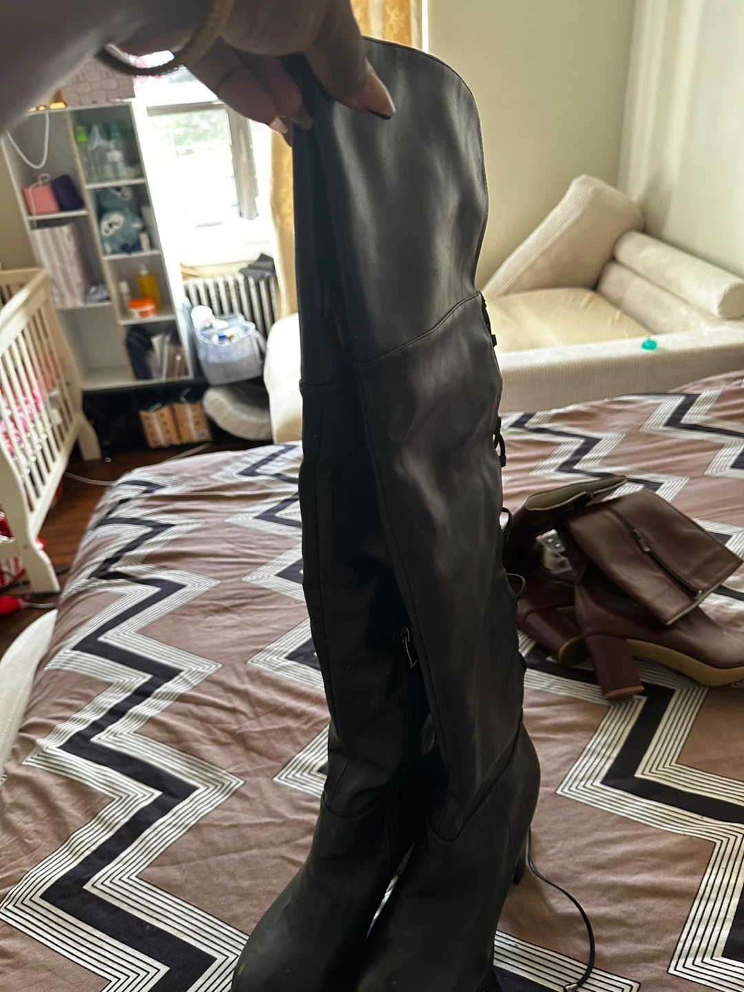 Black Thigh High Boots - photo 2