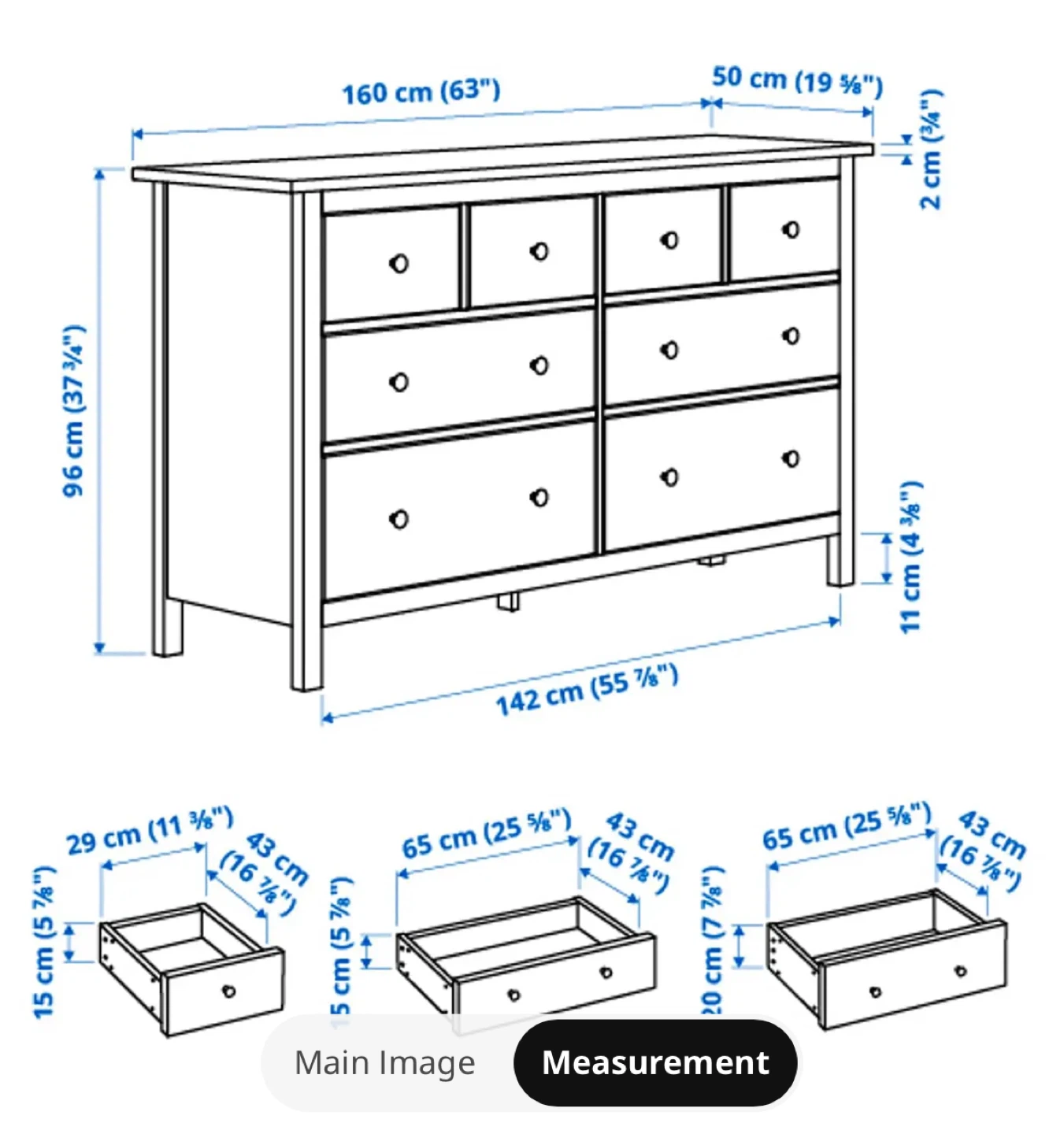 IKEA Hemnes 8-Drawer Dresser - White Stain - photo 4