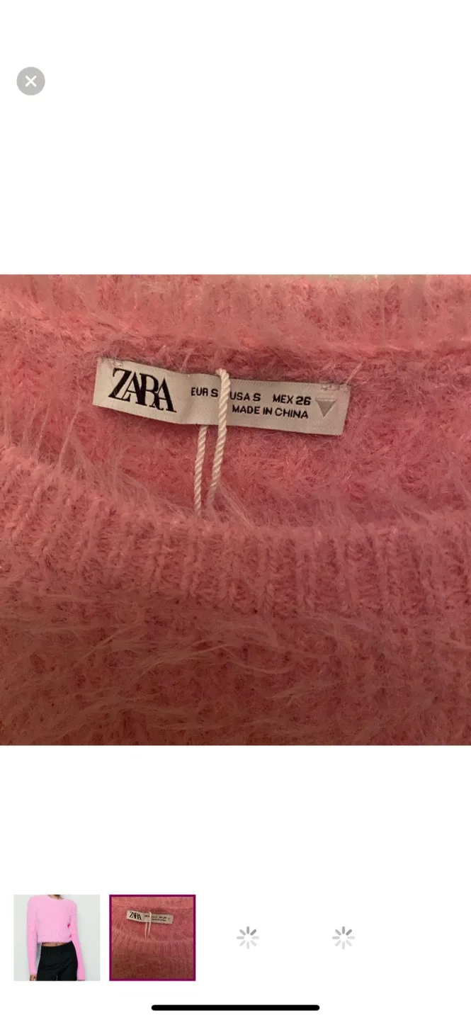 Zara Pink Fluffy Knit Sweater - Size S image indicator(2)