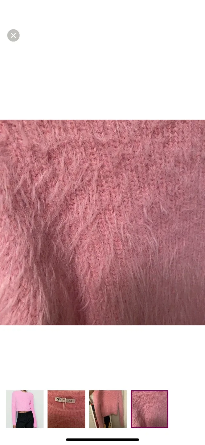 Zara Pink Fluffy Knit Sweater - Size S image indicator(4)