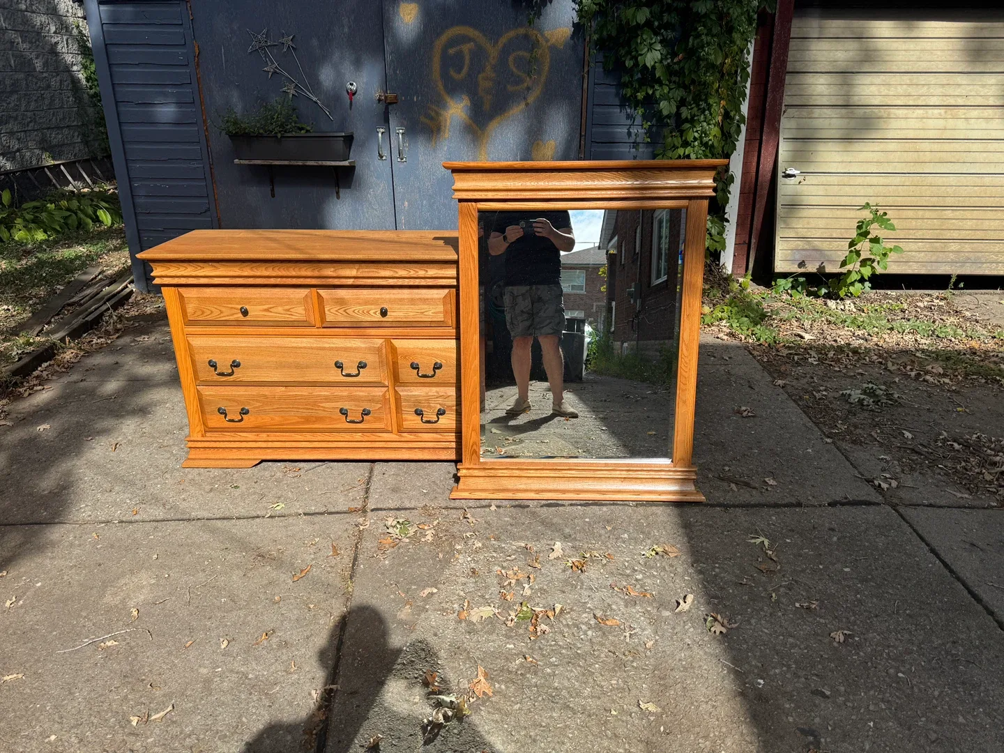 Wood Dresser and Mirror Set image indicator(2)