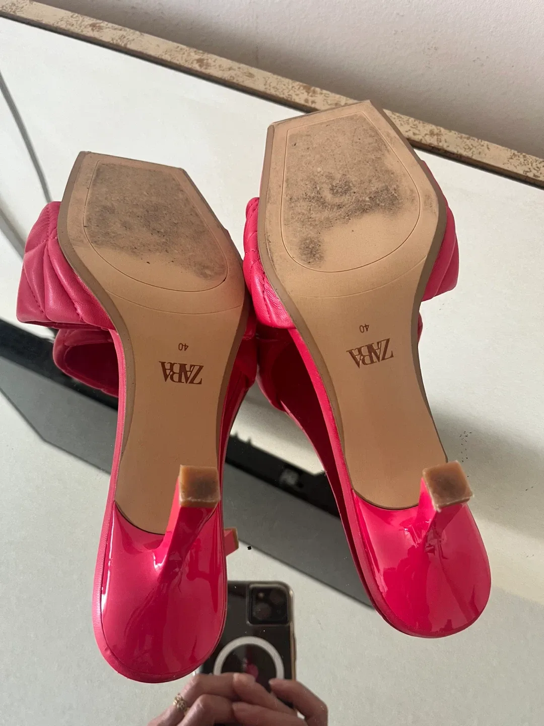 Zara Pink Heeled Sandals - Size 40 image indicator(3)