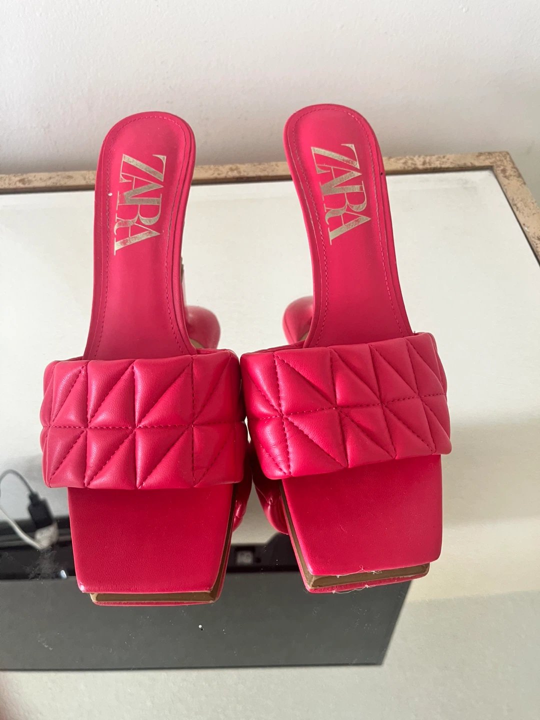Zara Pink Heeled Sandals - Size 40