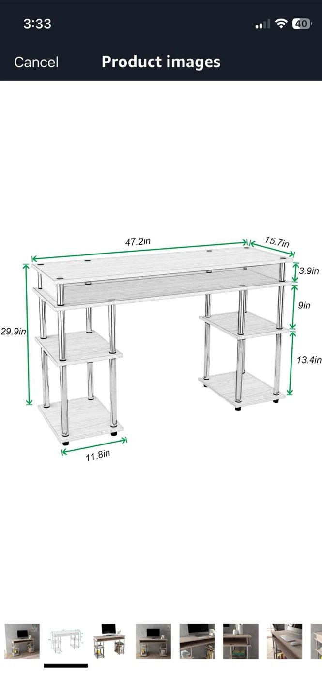 Computer Desk with Shelves - photo 2