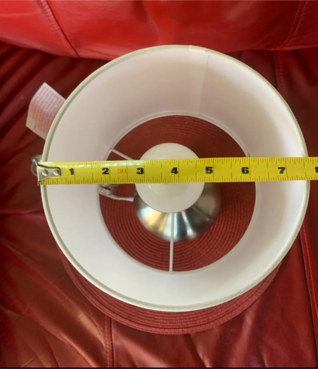 CANVAS Mira White Fabric Shade Table Lamp, Brushed Nickel base image indicator(7)