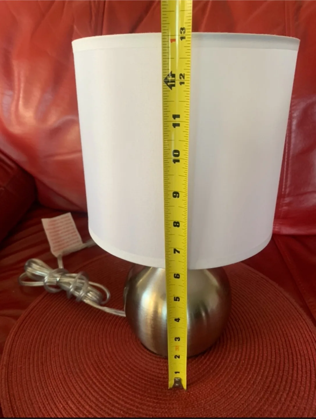 CANVAS Mira White Fabric Shade Table Lamp, Brushed Nickel base image indicator(6)