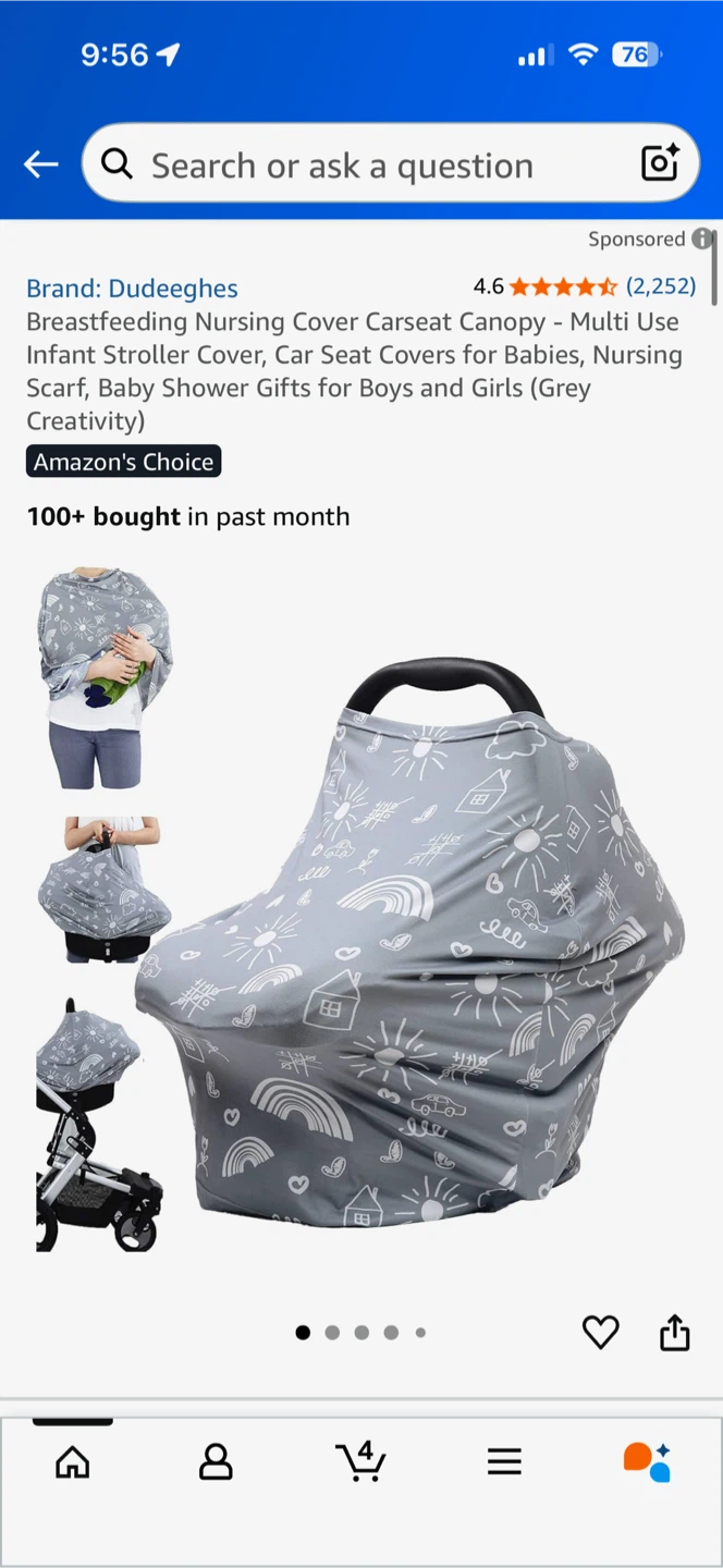 Moody Park Carseat Canopy Cover - Constellation Print