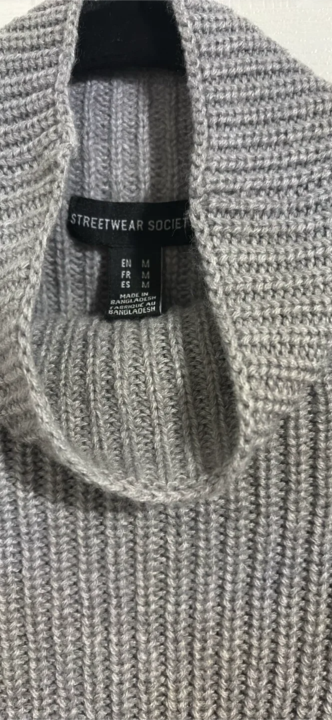 Streetwear Society Grey Knit Sweater - Size M image indicator(2)