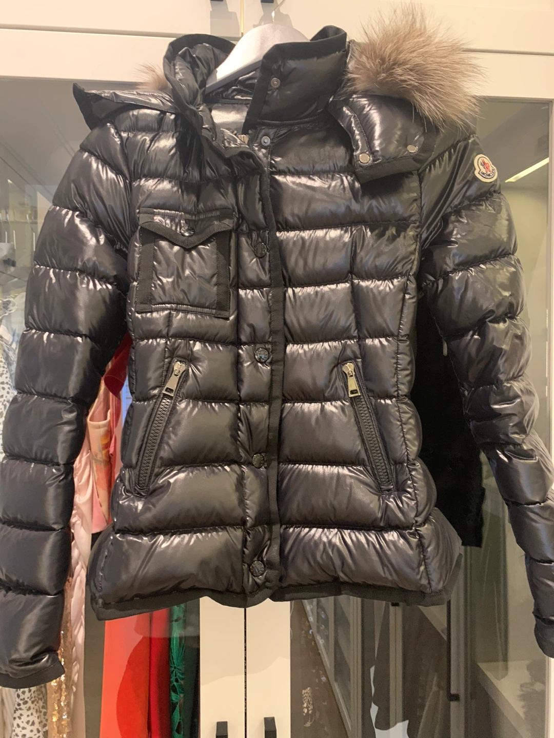 Moncler Black Down Puffer Jacket with Fur Hood - photo 3