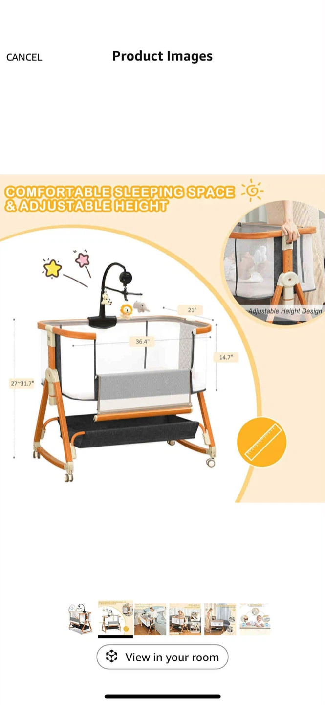 3-in-1 Convertible Bassinet - Grey - photo 3