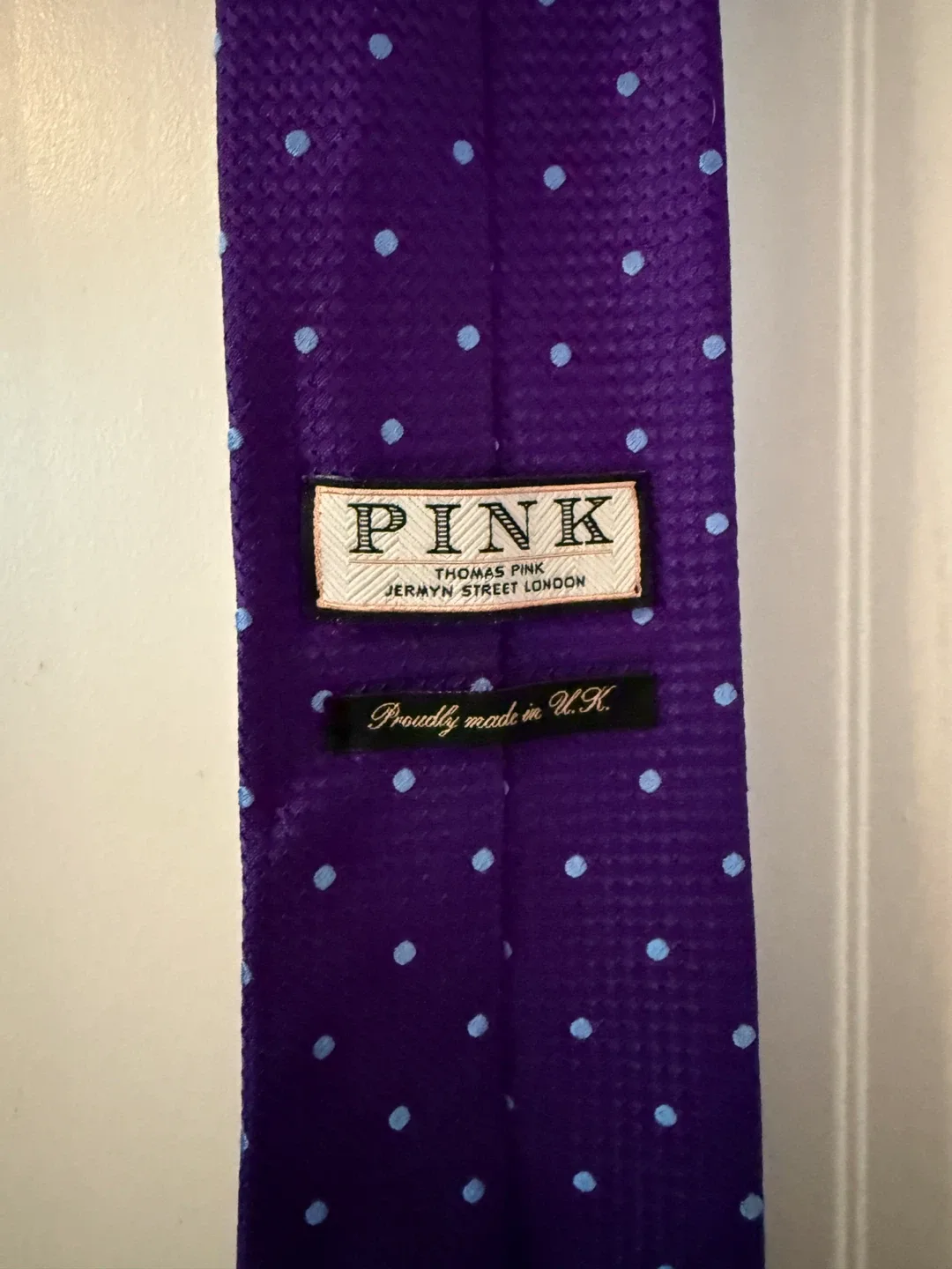 Thomas Pink Purple Polka Dot Tie thumbnail