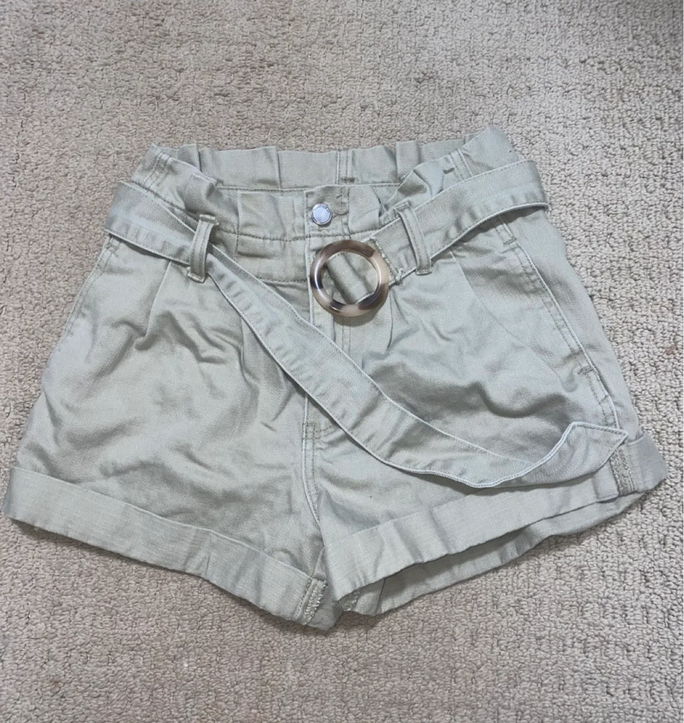 Beige Belted Shorts thumbnail