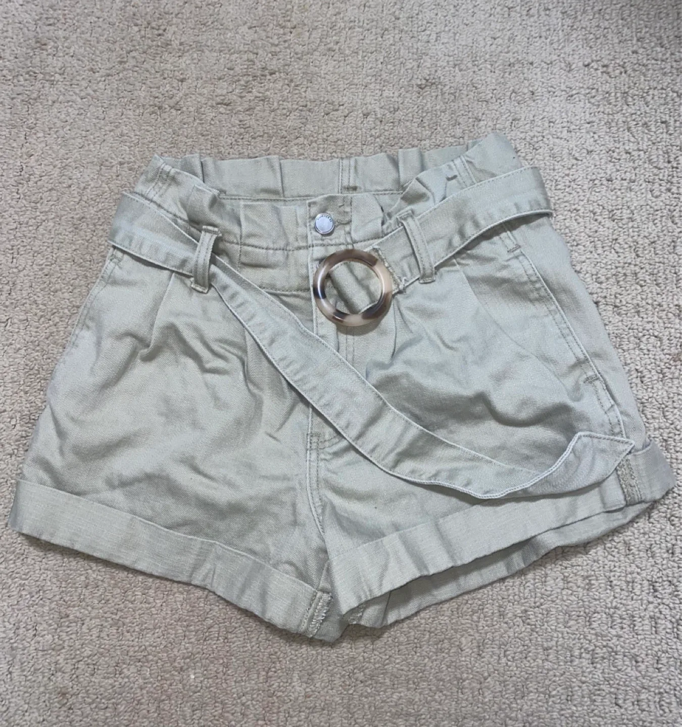 Beige Belted Shorts image indicator(2)
