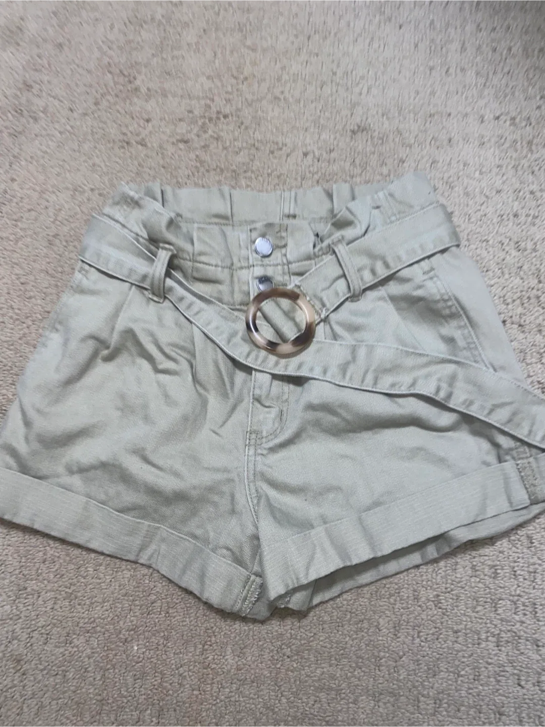 Beige Belted Shorts image indicator(3)