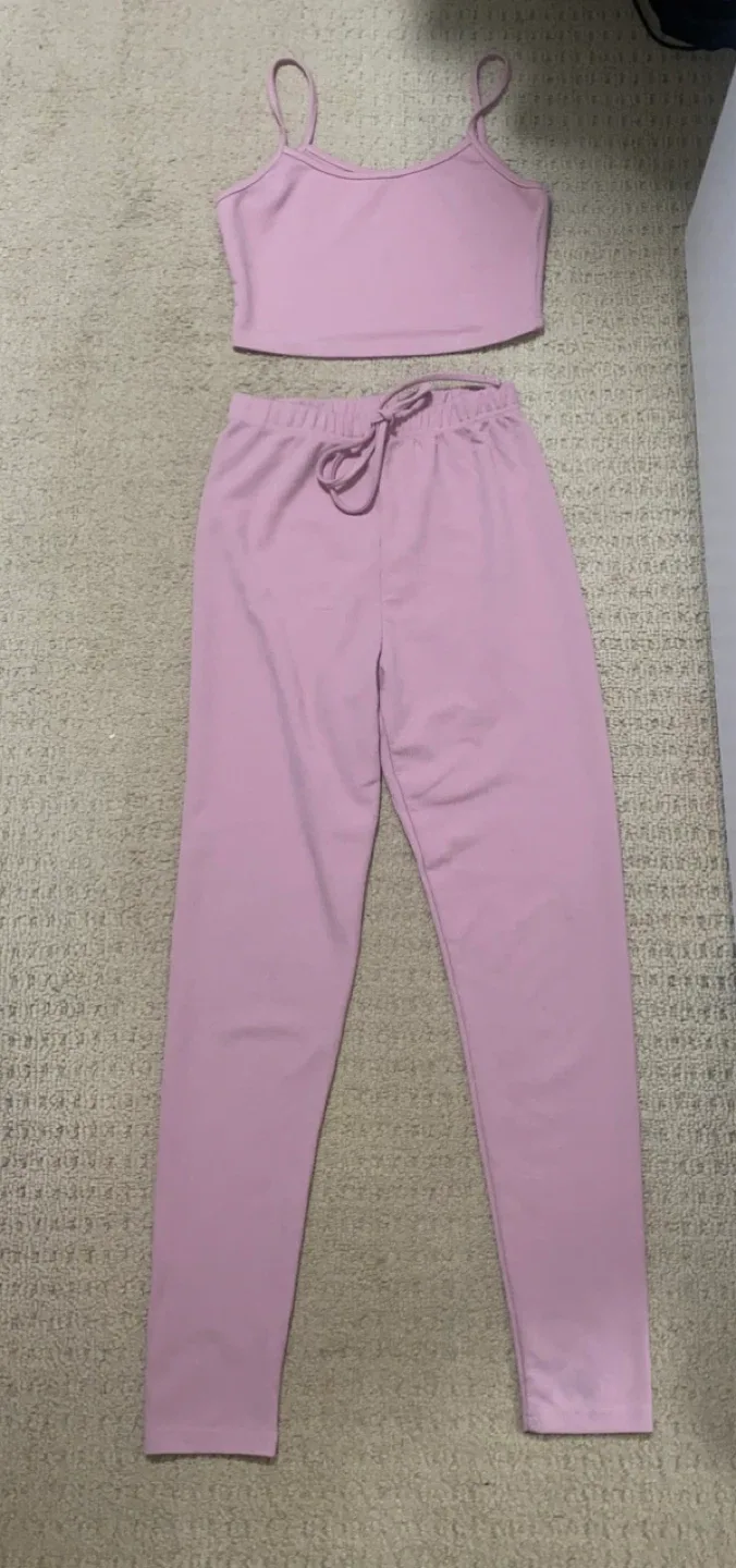 Pink Lounge Set - Top & Pants thumbnail