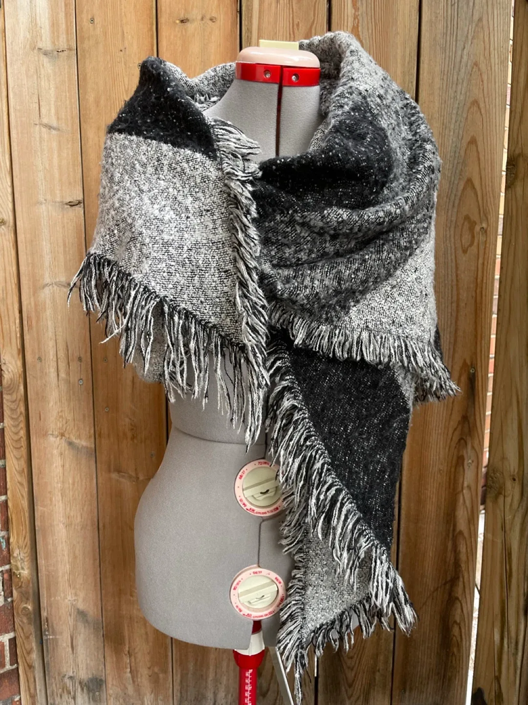 Oversized triple toned, soft knit scarf thumbnail