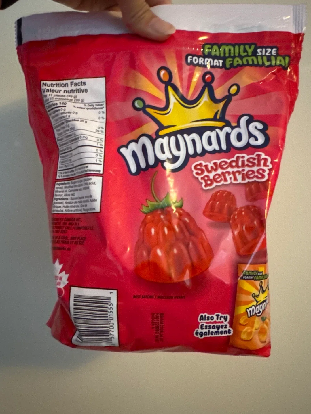Sealed Family Size Maynards Swedish Berries image indicator(3)