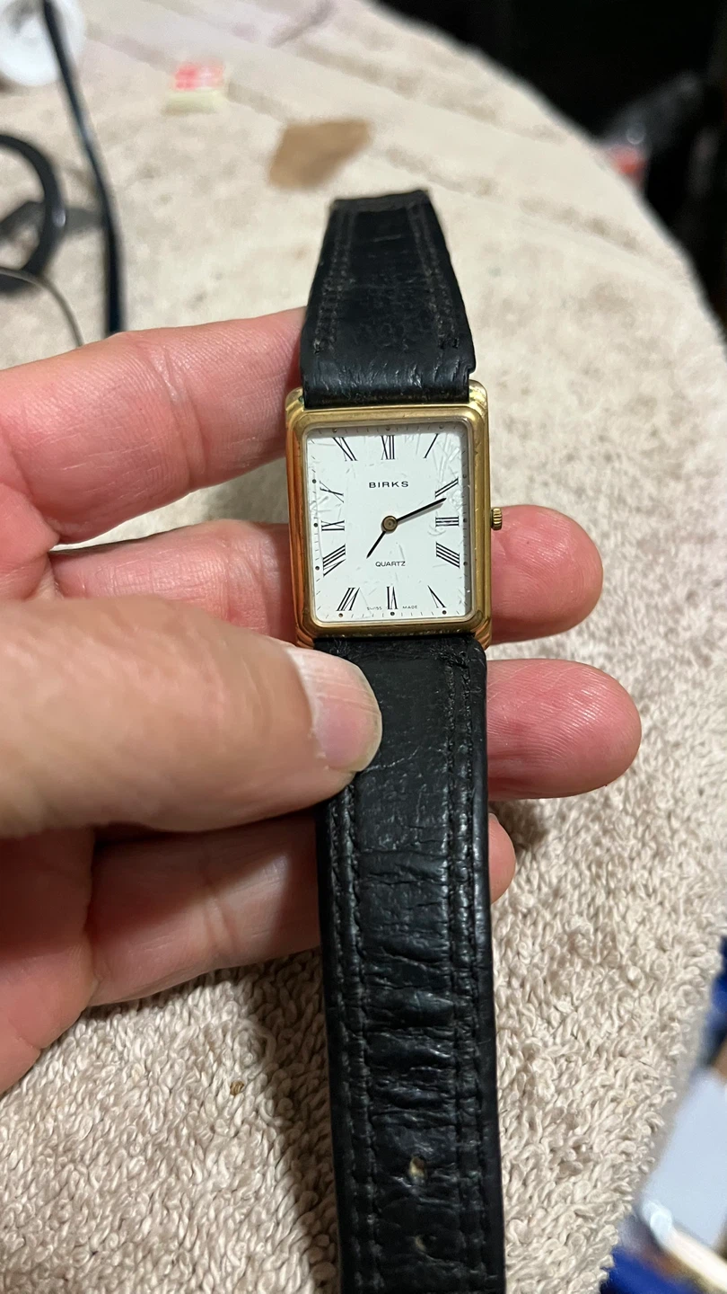 Birks Quartz Watch - Black Leather Strap